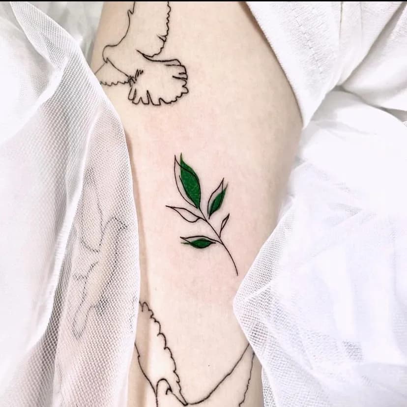 부산타투 서면타투 미니타투 감성타투 나뭇잎타투 - 1