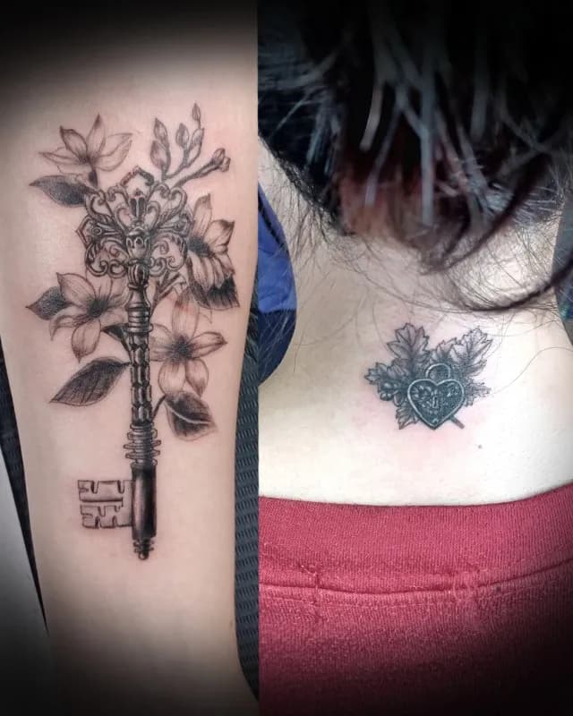 탄생화와 열쇠, 자물쇠 커플타투