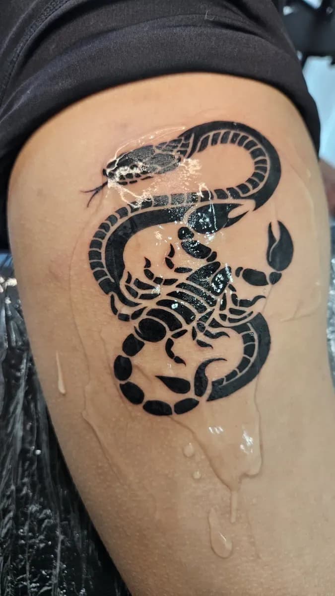 블랙워크 뱀 & 전갈 타투 - 1