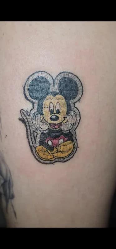 미키마우스 자수 타투