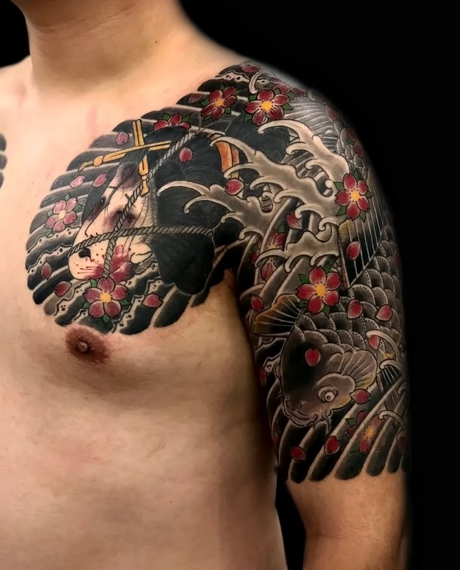 노잔디 타투 - 가슴 반팔 이레즈미 - 1