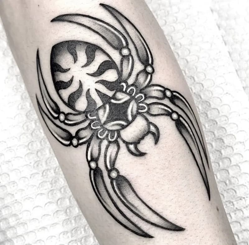 블랙스쿨 올드스쿨 거미타투