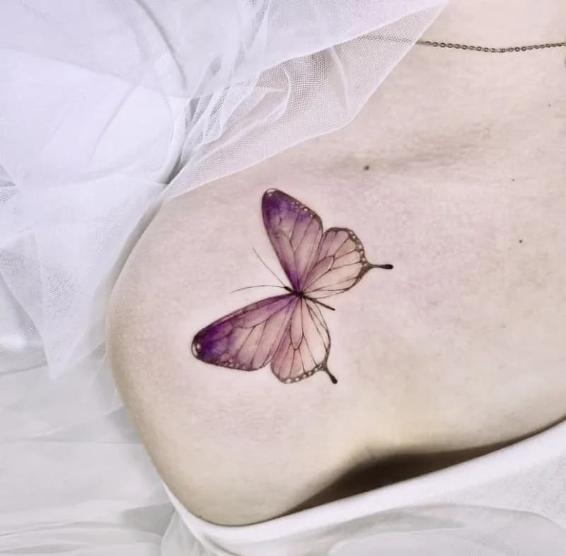 부산타투 서면타투 나비타투 쇄골타투 감성타투 미니타투 - 1