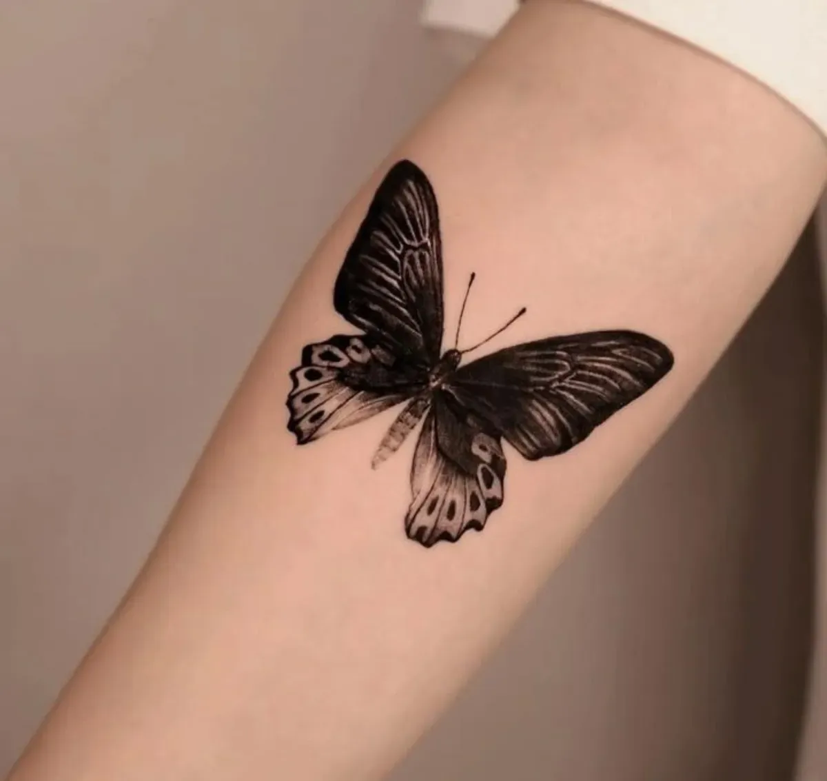 블랙앤그레이 나비 타투 - 1
