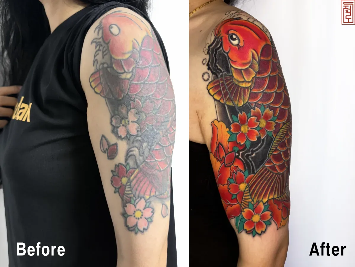 커버업타투 여자이레즈미타투 잉어타투 부천타투 인천타투 시흥타투 안양타투 제로타투