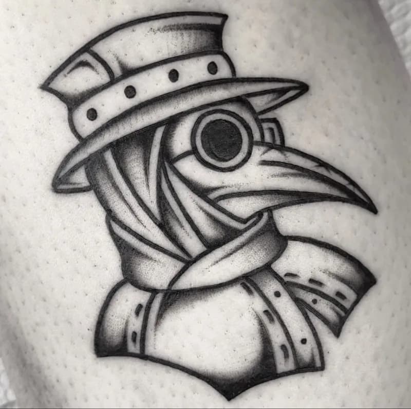 블랙스쿨 올드스쿨 흑사병의사타투