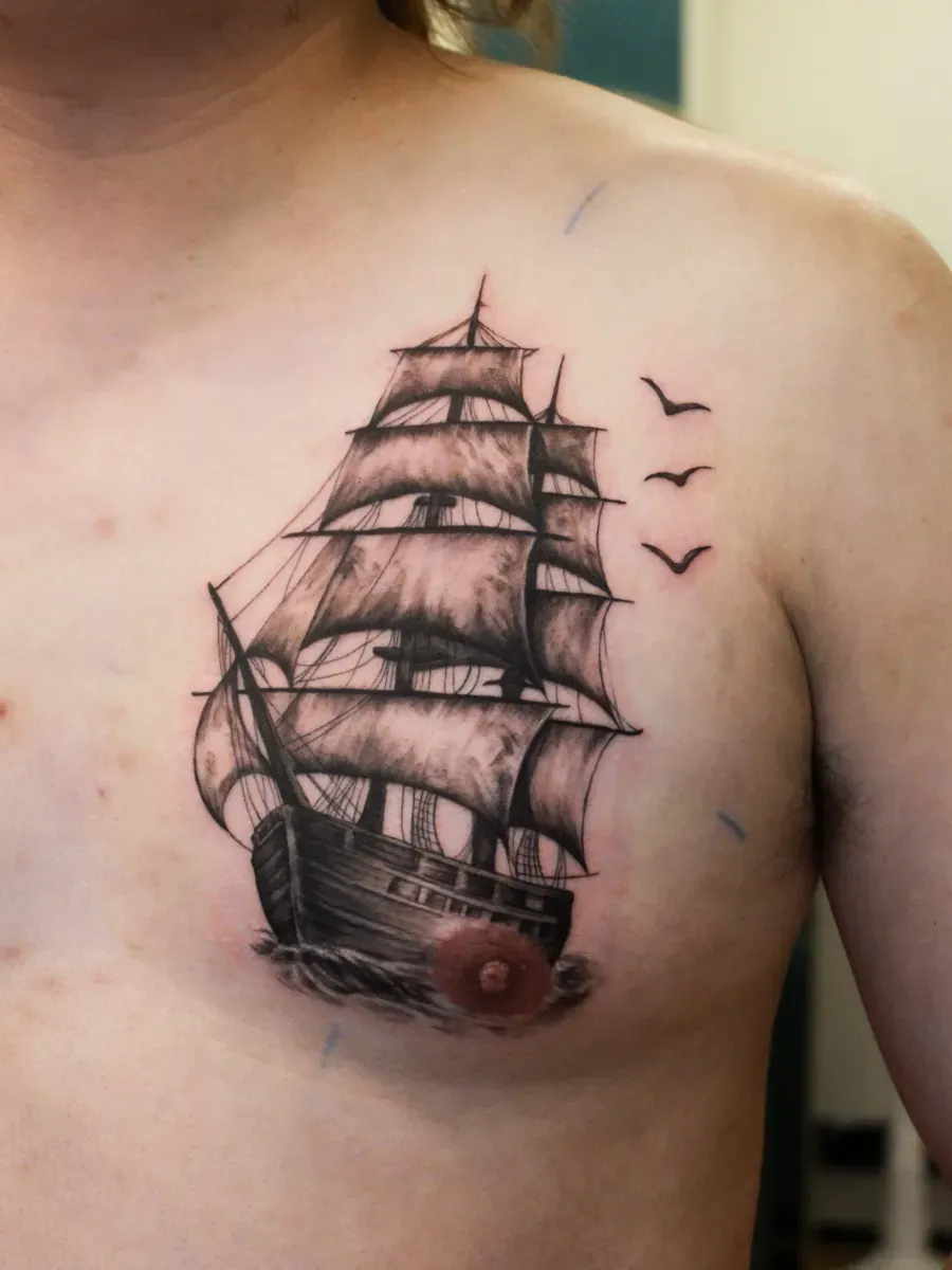 범선 배 타투 - 1