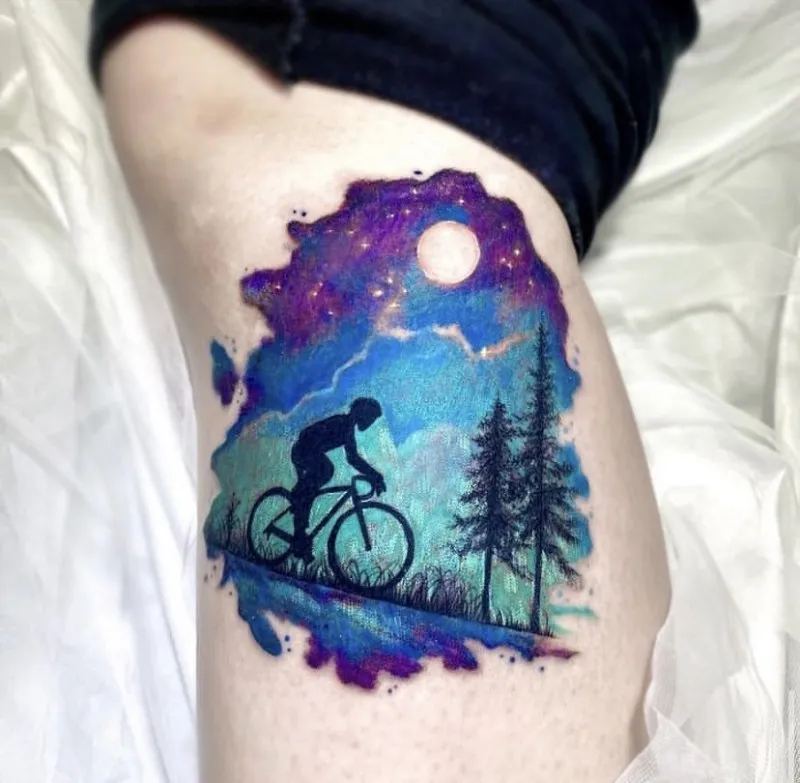 부산타투 서면타투 컬러타투 몽환타투 자전거타투 흉터커버업 - 1