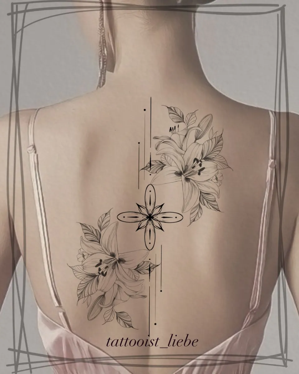 꽃 오너먼트 타투 - 1