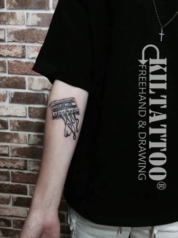 음악테이프 타투(감성타투) - 1