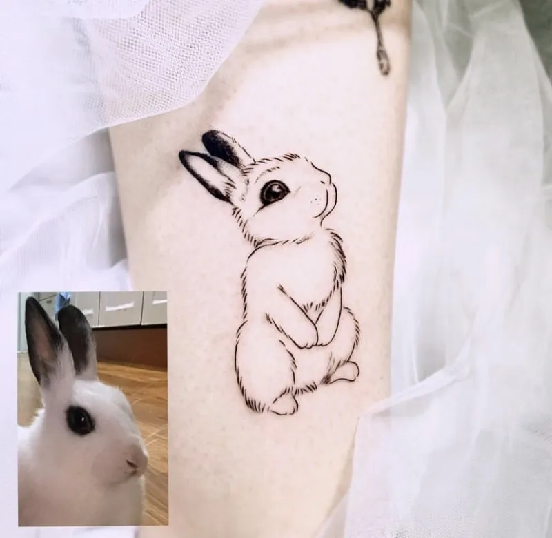 부산타투 서면타투 토끼타투 동물타투 감성타투 미니타투 - 1