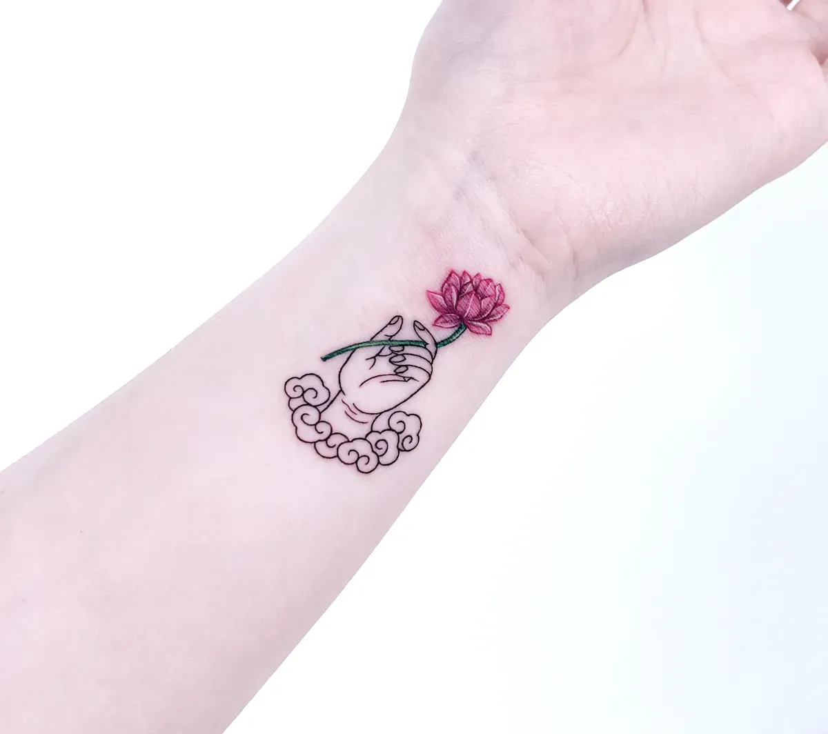 인천타투 주안타투 연꽃타투 불교타투 손목타투 - 1