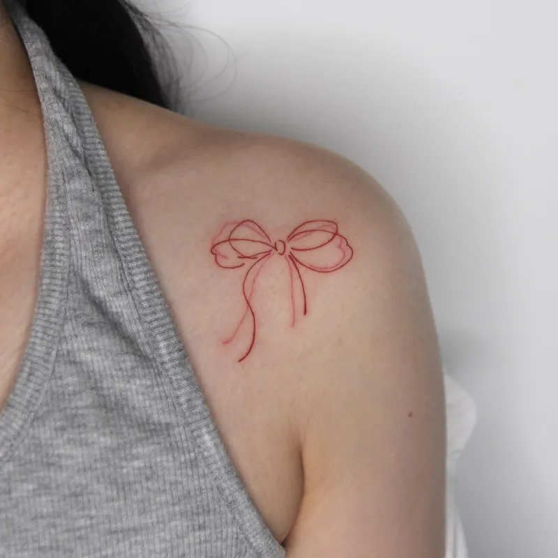 리본 라인 타투