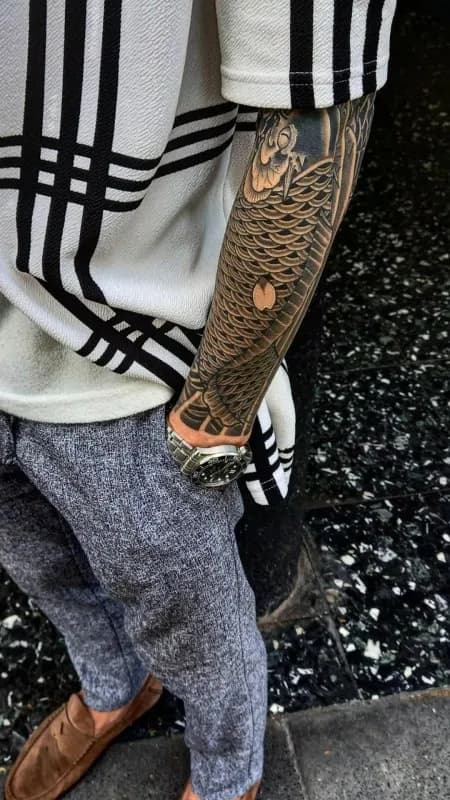 이레즈미 긴팔타투 잉어문신 타투발색 부천타투 인천타투 제로타투 - 1