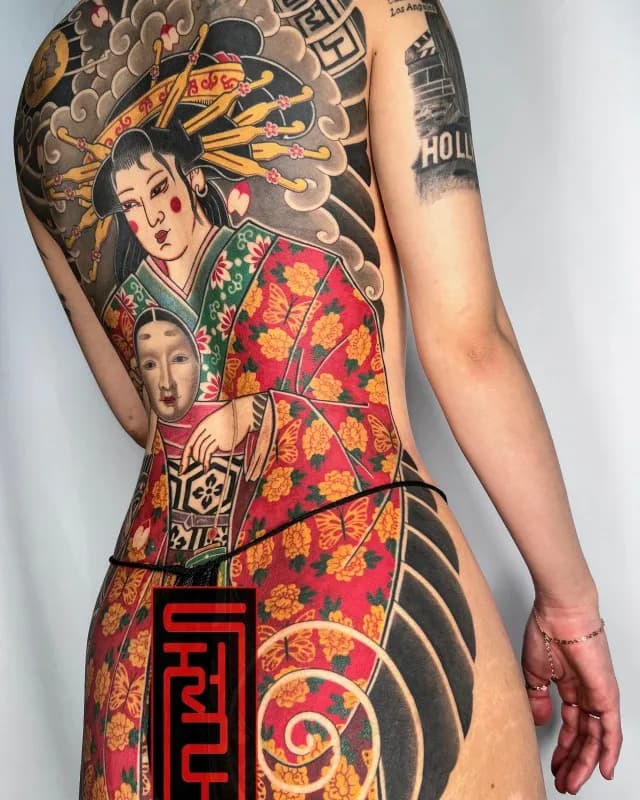 이레즈미 여자등타투 게이샤타투 인천 시흥 부천타투제로타투 - 1