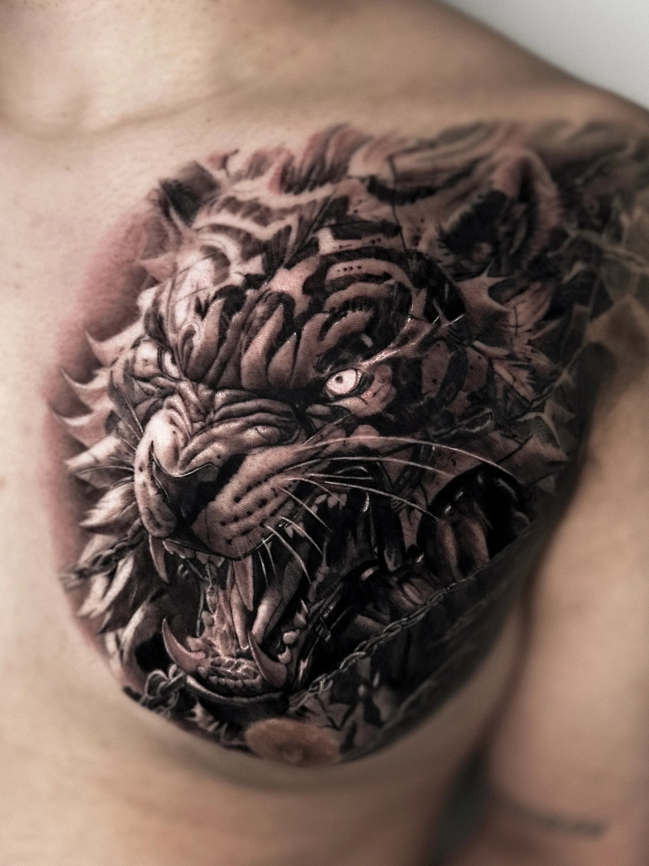 가슴 호랑이 작업