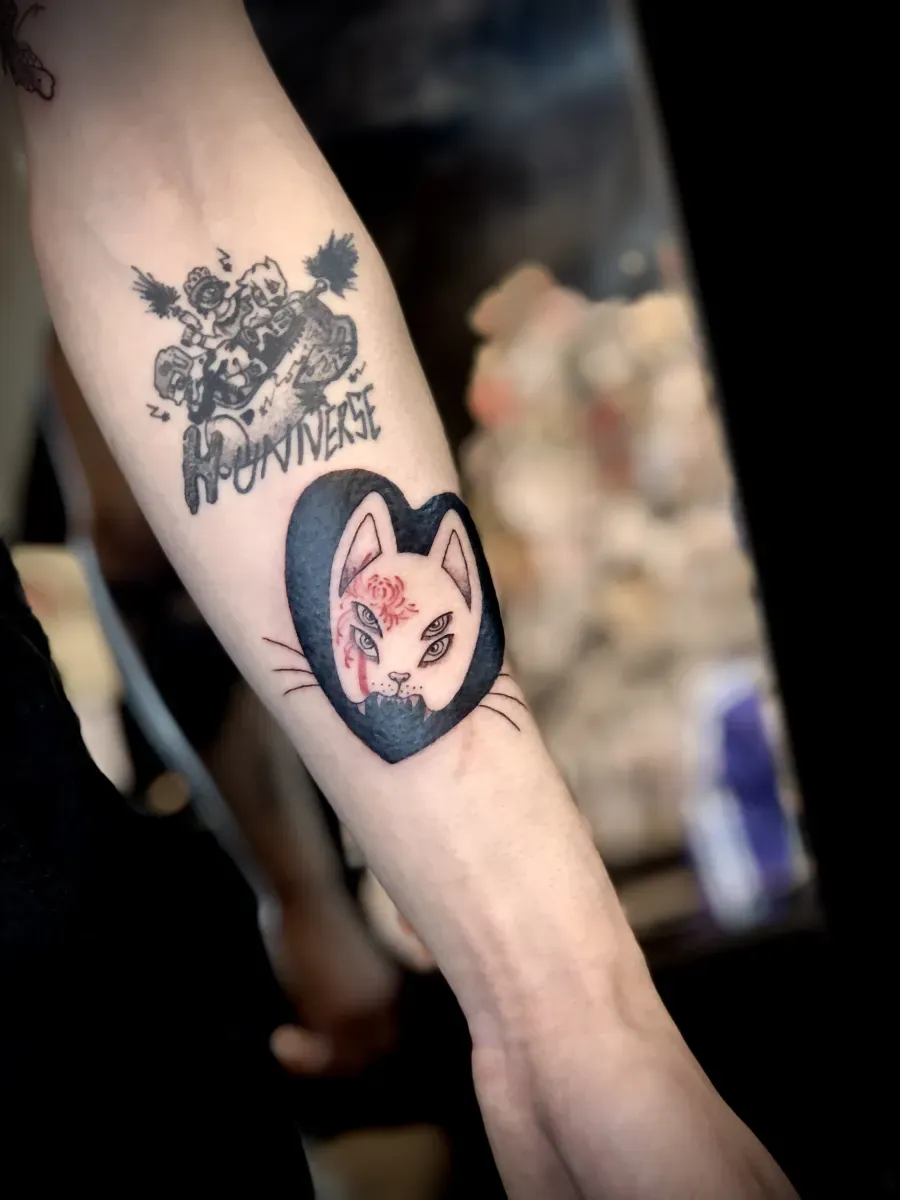 묘당타투 여우 가면