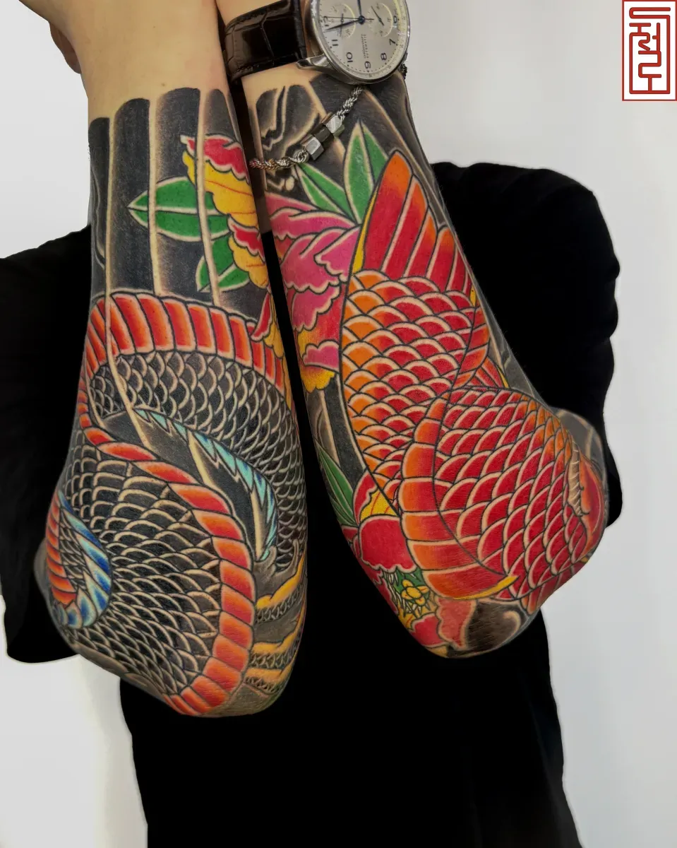 이레즈미타투 용타투 긴팔연장 컬러타투 부천타투 제로타투 - 1