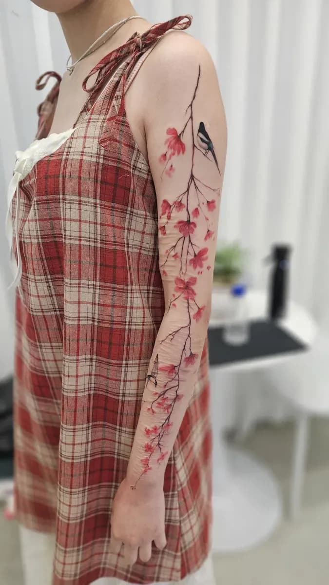 벚꽃 플로우 타투 - 1