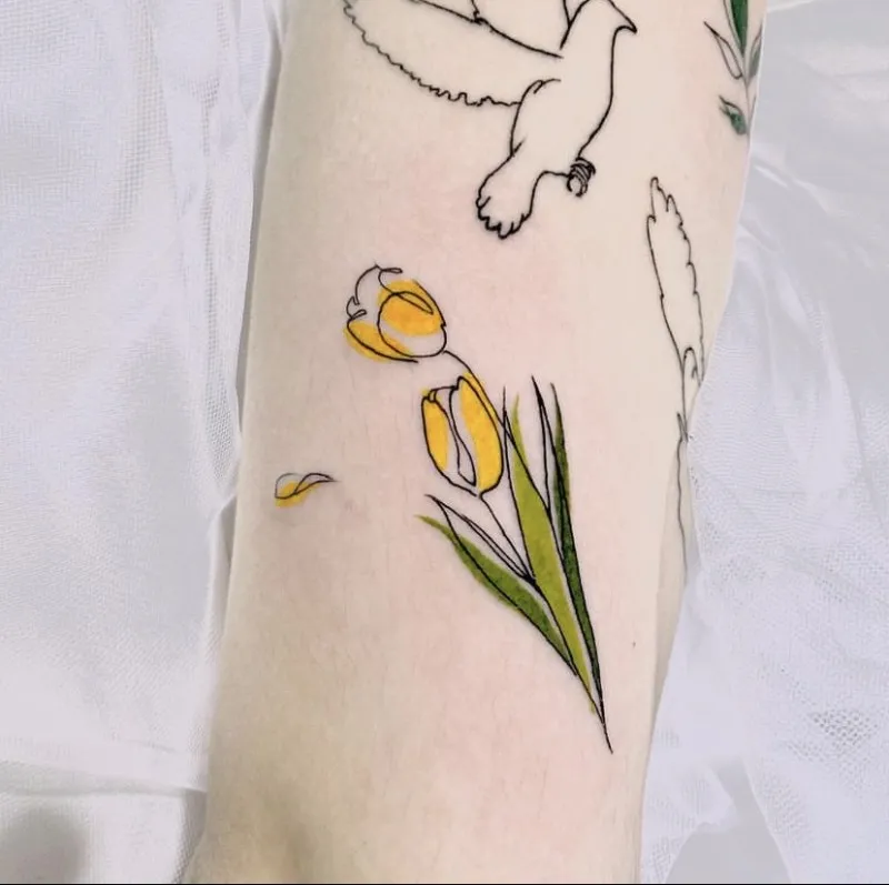 부산타투 서면타투 감성타투 꽃타투 튤립타투 - 1