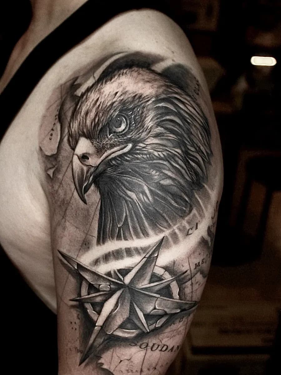 독수리 동물타투 어깨 - 1