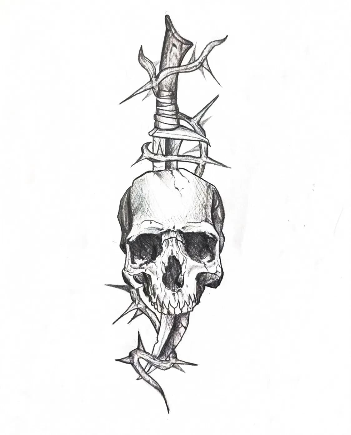검+가시+해골 도안입니다