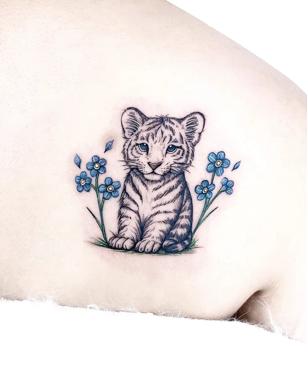 인천타투 주안타투 아기호랑이타투 물망초타투 - 1