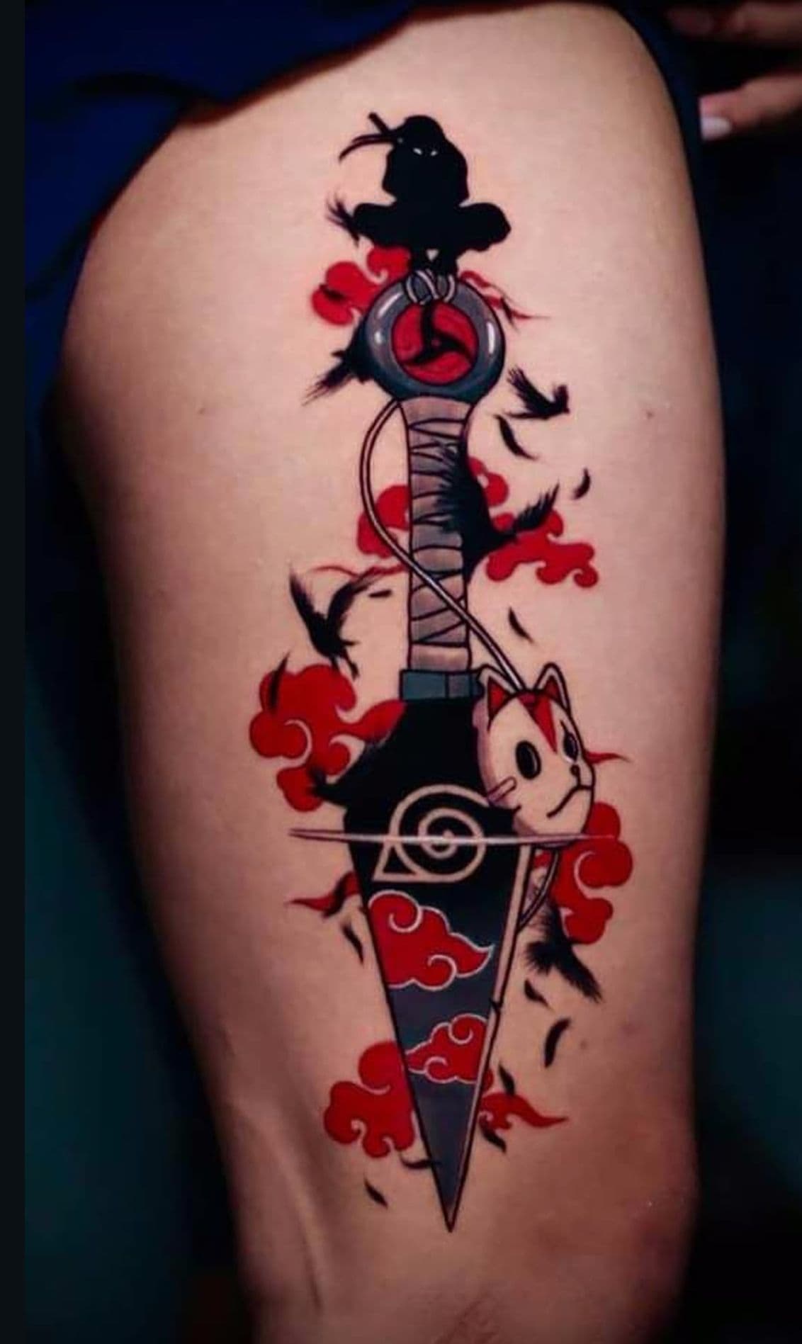 애니메이션 타투 장미꽃