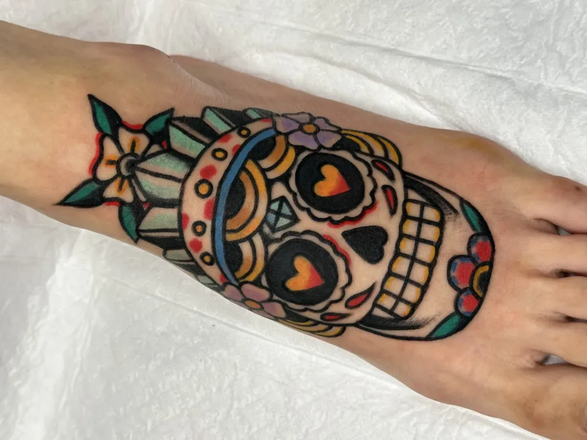 발등타투🔥슈거스컬 엄청난 뽀인트😆 - 1