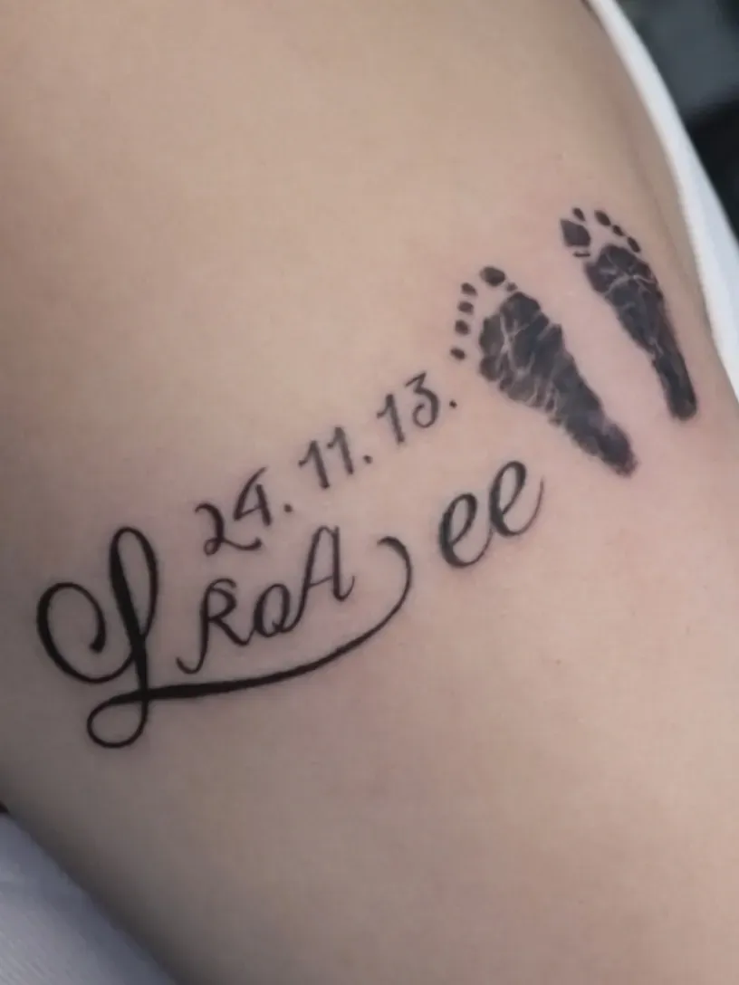 아기 발도장 타투